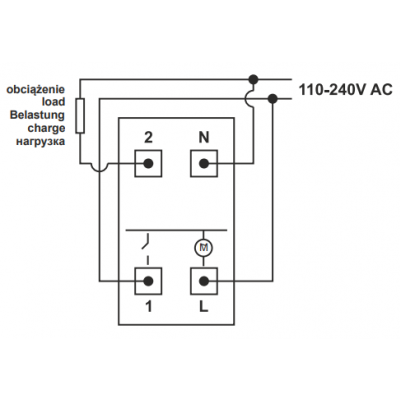 Mechaniczny programator czasowy 1 modułowy 24 godziny minimum 15 minut 110-230 VAC rezerwa 100 g OR-PRE-467 ORNO (OR-PRE-467)